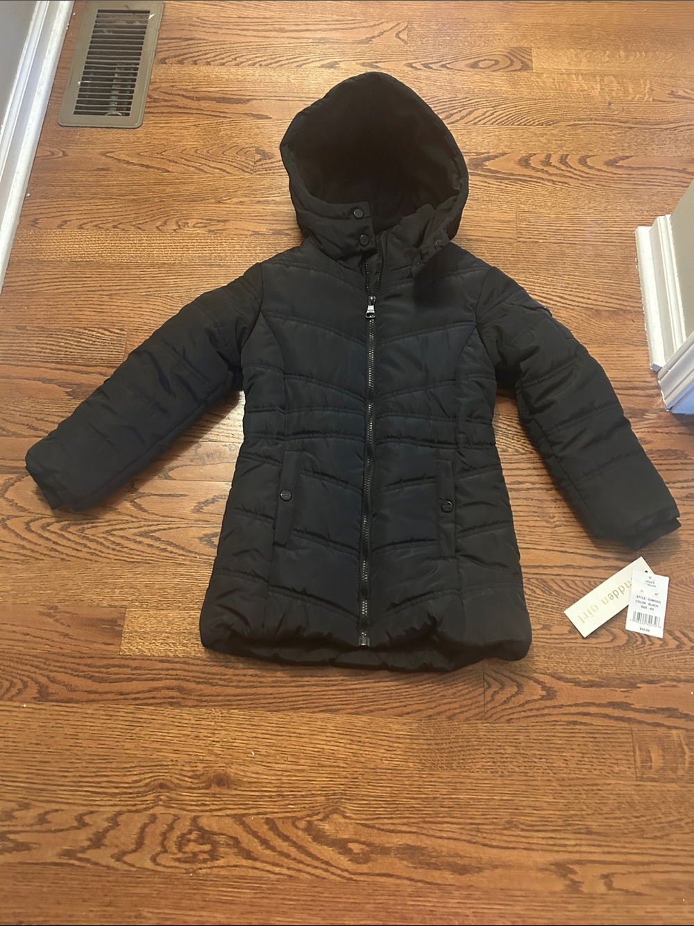Madden Girl Girls' Black Hooded Puffer Jacket